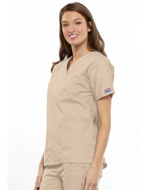 Blouse médicale Femme, 2 poches, Cherokee Workwear Originals (4700) beige droite