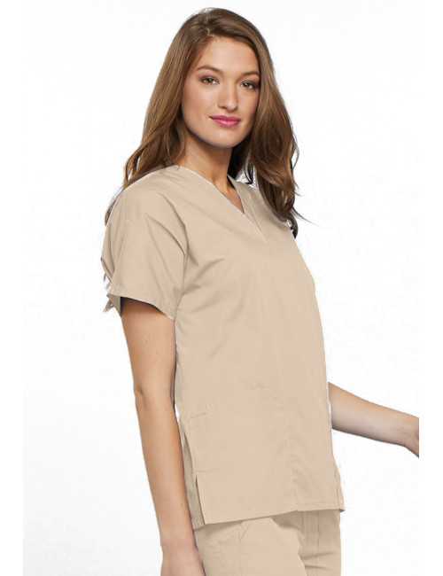 Blouse médicale Femme, 2 poches, Cherokee Workwear Originals (4700) beige gauche