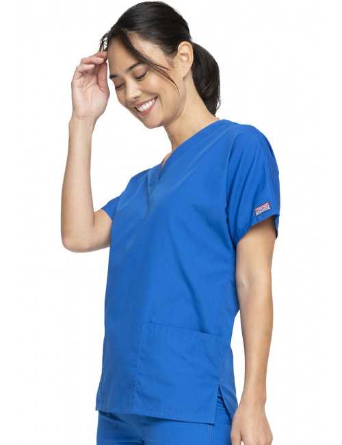 Blouse médicale Femme, 2 poches, Cherokee Workwear Originals (4700) bleu royal droite