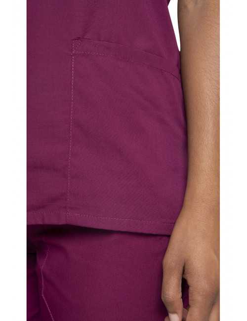 Blouse médicale Femme, 2 poches, Cherokee Workwear Originals (4700) bordeaux détail