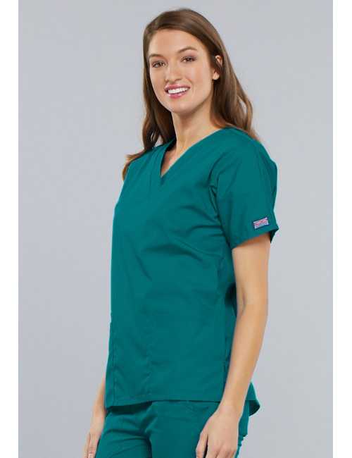 Blouse médicale Femme, 2 poches, Cherokee Workwear Originals (4700) teal blue face