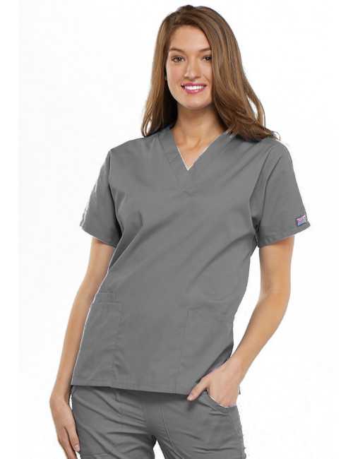 Blouse médicale Femme, 2 poches, Cherokee Workwear Originals (4700) gris clair face
