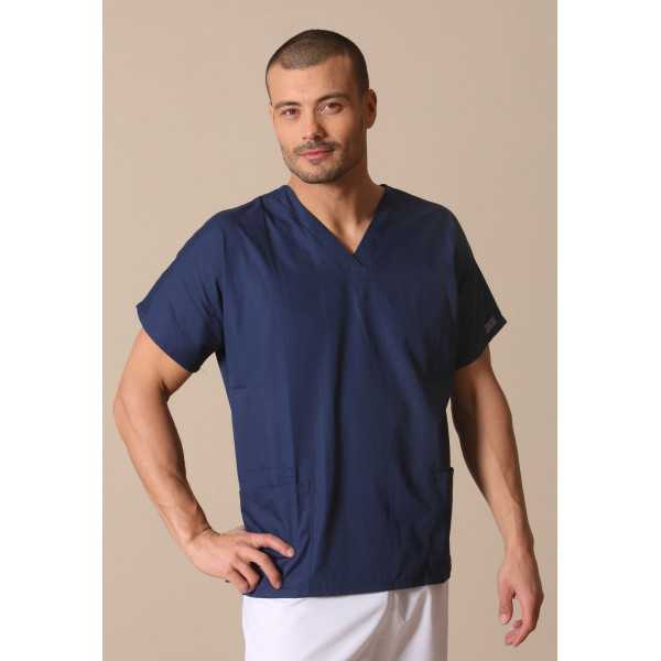 Blouse médicale Homme, 2 poches, Cherokee Workwear Originals (4700) vue modele coté bleu marine