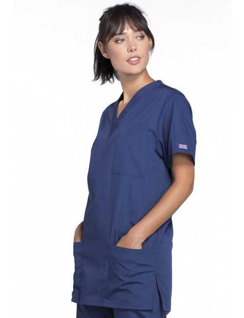 Blouse médicale Femme, 3 poches, Cherokee Workwear Originals (4876) bleu marine droite