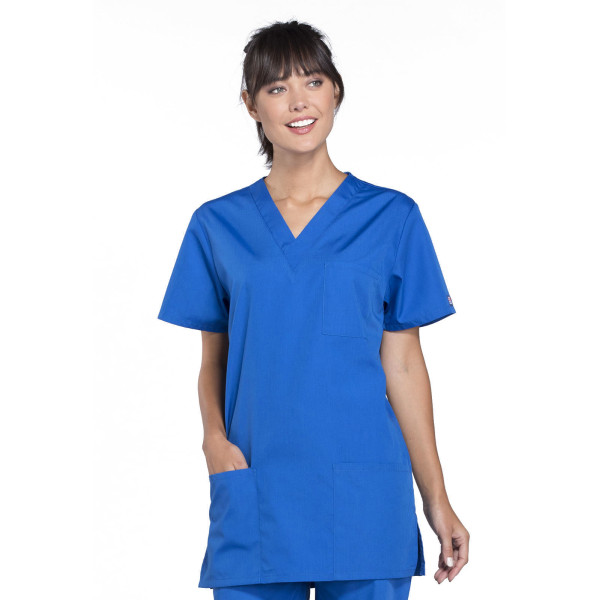 Blouse médicale Femme, 3 poches, Cherokee Workwear Originals (4876) bleu royal face Blouse médicale Femme, 3 poches, Cherokee Workwear Originals (4876) bleu royal face