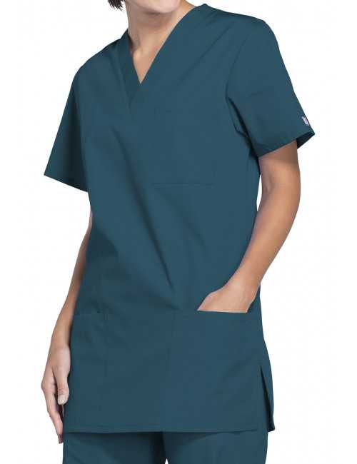 Blouse médicale Femme, 3 poches, Cherokee Workwear Originals (4876) vert caraibe droite