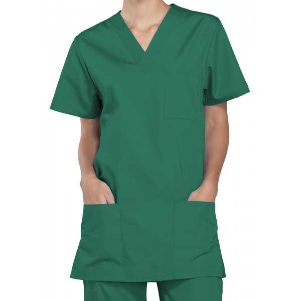 Blouse médicale Femme, 3 poches, Cherokee Workwear Originals (4876) vert chirurgien face