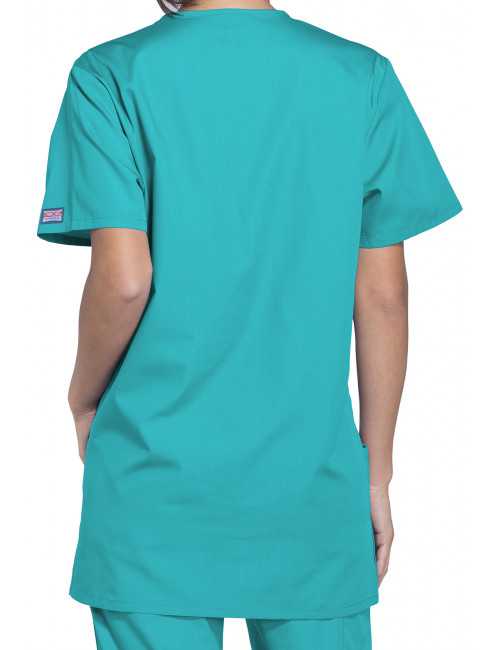Blouse médicale Femme, 3 poches, Cherokee Workwear Originals (4876) teal blue dos