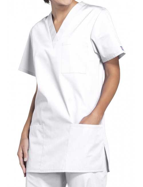 Blouse médicale Femme, 3 poches, Cherokee Workwear Originals (4876) blanc face