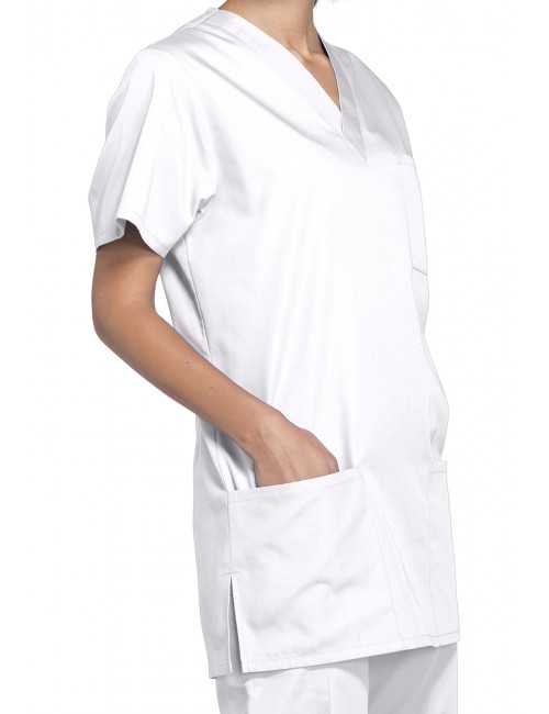 Blouse médicale Femme, 3 poches, Cherokee Workwear Originals (4876) blanc gauche