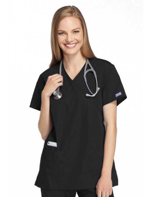 Blouse médicale Femme, 2 poches, Cherokee Workwear Originals (4801) noir face