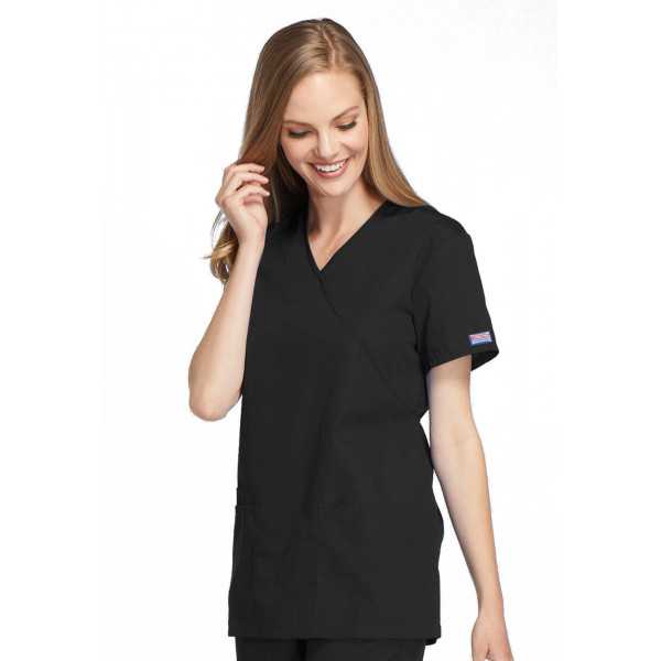 Blouse médicale Femme, 2 poches, Cherokee Workwear Originals (4801) noir droite