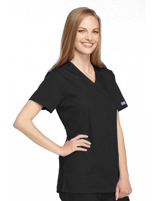 Blouse médicale Femme, 2 poches, Cherokee Workwear Originals (4801) noir gauche