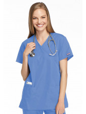 Blouse médicale Femme, 2 poches, Cherokee Workwear Originals (4801) bleu ciel face