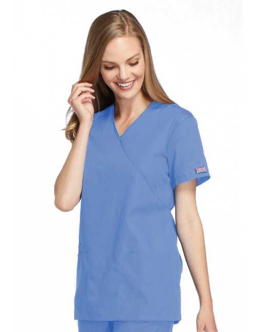 Blouse médicale Femme, 2 poches, Cherokee Workwear Originals (4801) bleu ciel droite