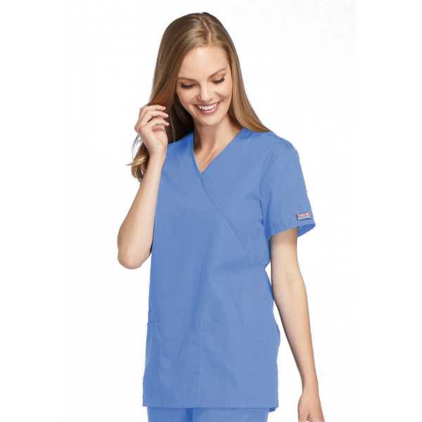 Blouse médicale Femme, 2 poches, Cherokee Workwear Originals (4801) bleu ciel droite