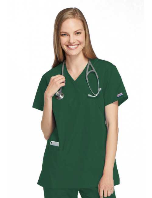 Blouse médicale Femme, 2 poches, Cherokee Workwear Originals (4801) vert chirurgien face