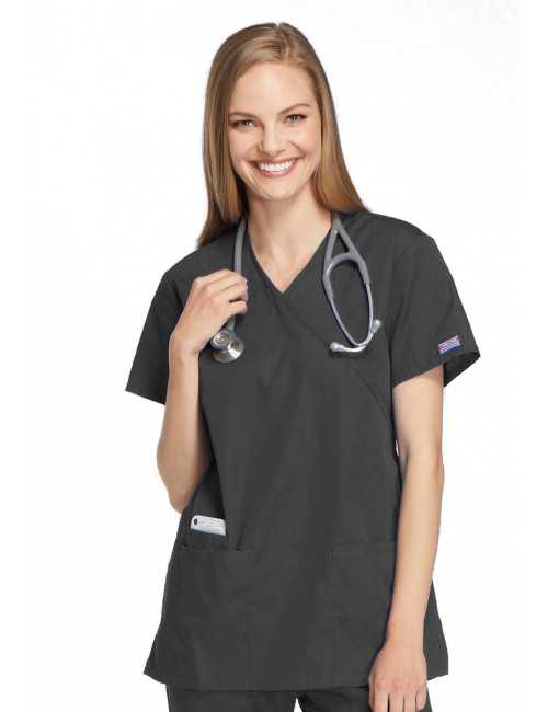 Blouse médicale Femme, 2 poches, Cherokee Workwear Originals (4801) gris anthracite face