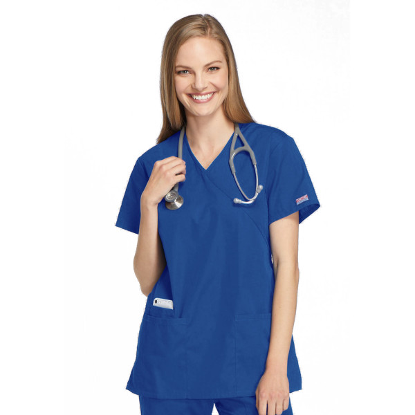 Blouse médicale Femme, 2 poches, Cherokee Workwear Originals (4801) bleu royal face