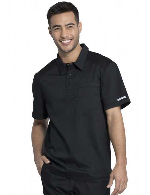 Blouse médicale Homme Col polo, Cherokee, Collection "Revolution" (WW615) noir droite
