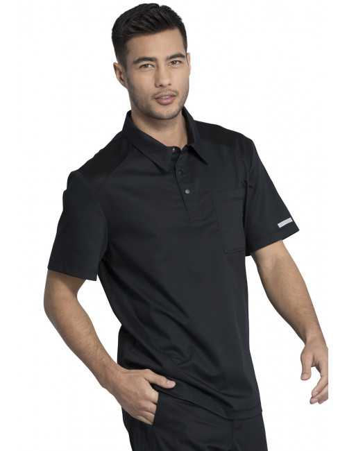 Blouse médicale Homme Col polo, Cherokee, Collection "Revolution" (WW615) noir droite