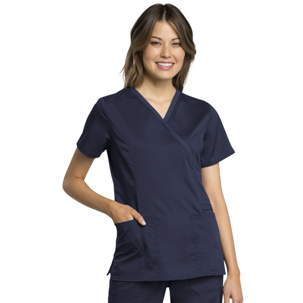 Blouse médicale femme, Cherokee "Revolution tech" (WW775AB) bleu marine face
