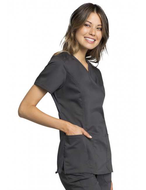 Blouse médicale Femme, Cherokee "Revolution tech" (WW775AB) gris droite