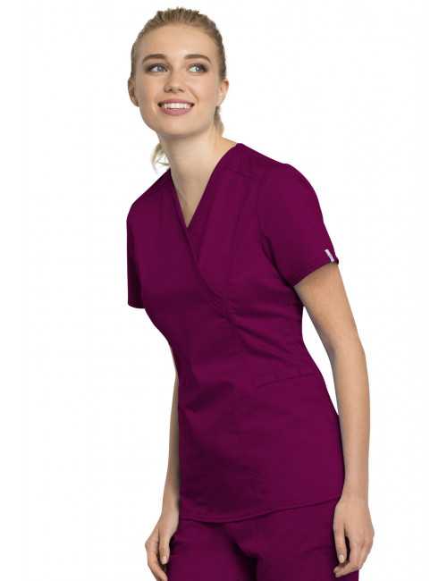 Blouse médicale femme, Cherokee "Revolution tech" (WW775AB) bordeaux face