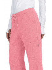 Pantalon médical Femme Koi "Holly", collection Koi Basics (731) rose chiné détails