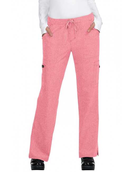 Pantalon médical Femme Koi "Holly", collection Koi Basics (731) rose chiné face