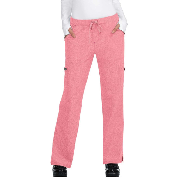 Pantalon médical Femme Koi "Holly", collection Koi Basics (731) rose chiné face Pantalon médical Femme Koi "Holly", collection Koi Basics (731) rose chiné face