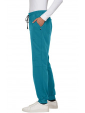 Pantalon médical Femme Koi "Good Vibe", collection Koi Next Gen (740) teal blue droite