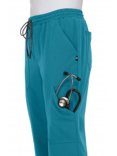 Pantalon médical Femme Koi "Good Vibe", collection Koi Next Gen (740) teal blue dos