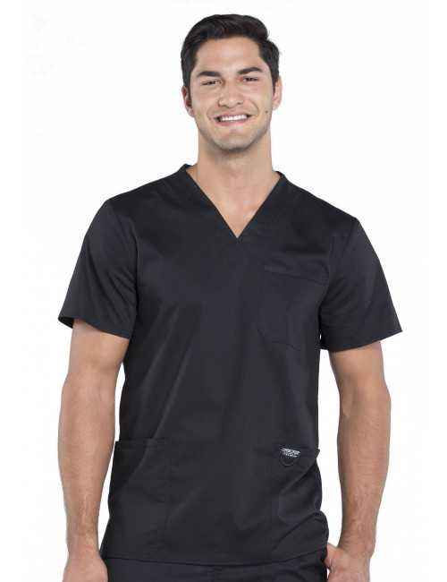 Blouse médicale Homme Col V, Cherokee, Collection "Revolution" (WWE670) noir face