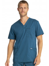 Blouse médicale Homme Col V, Cherokee, Collection "Revolution" (WWE670) vert caraibe face