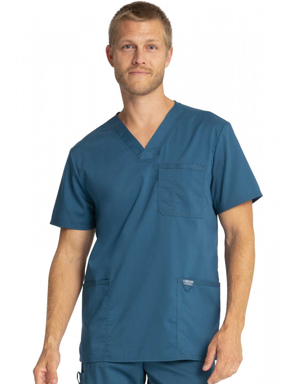 Bata médica de hombre, cuello de polo, Cherokee, colección "Revolución" (WWE670)