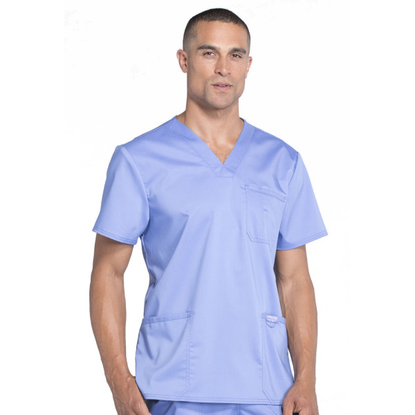 Bata médica de hombre, cuello de polo, Cherokee, colección "Revolución" (WWE670)