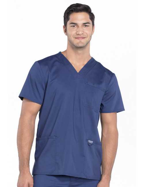 Blouse médicale Homme Col V, Cherokee, Collection "Revolution" (WWE670) bleu marine face