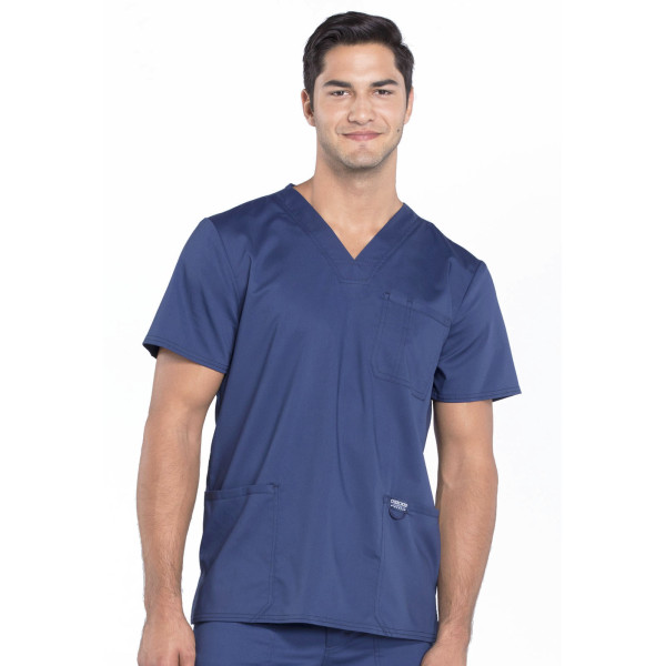 Bata médica de hombre, cuello de polo, Cherokee, colección "Revolución" (WWE670)
