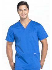 Blouse médicale Homme Col V, Cherokee, Collection "Revolution" (WWE670) bleu royal face