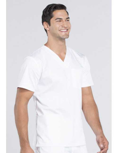 Blouse médicale Homme Col V, Cherokee, Collection "Revolution" (WWE670) blanc gauche