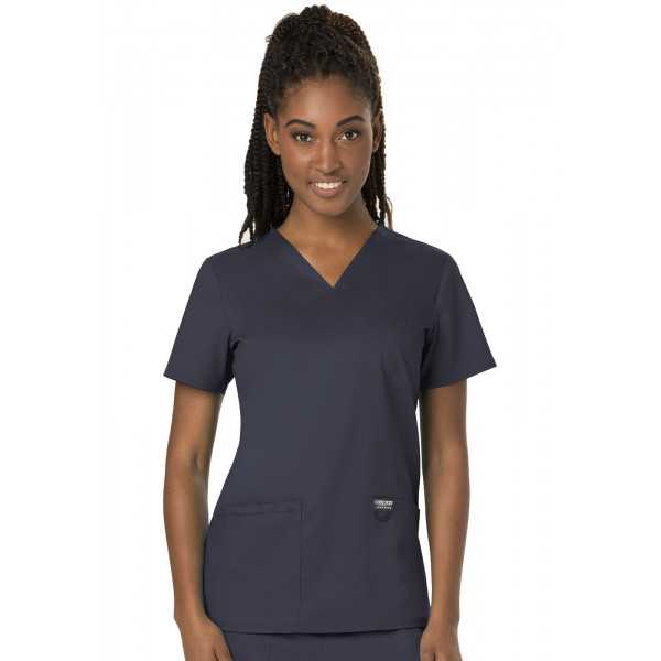 Blouse médicale Femme Col V, Cherokee, Collection "Revolution" (WWE620) gris anthracite face