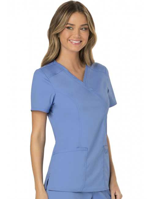 Blouse médicale Femme Cache Coeur, Cherokee, Collection "Revolution" (WWE610) bleu ciel gauche