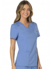 Blouse médicale Femme Cache Coeur, Cherokee, Collection "Revolution" (WWE610) bleu ciel gauche