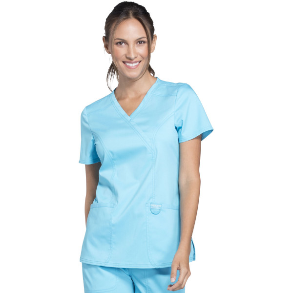 Bata médica de mujer, cuello de polo, Cherokee, colección "Revolución" (WWE610)