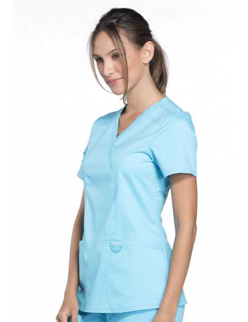 Blouse médicale Femme Cache Coeur, Cherokee, Collection "Revolution" (WWE610) turquoise droite