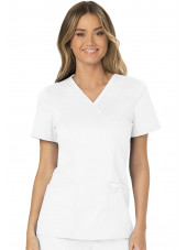 Blouse médicale Femme Cache Coeur, Cherokee, Collection "Revolution" (WWE610) blanc face