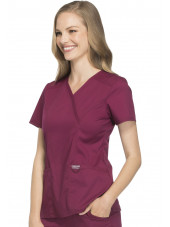 Blouse médicale Femme Cache Coeur, Cherokee, Collection "Revolution" (WWE610) bordeaux droite