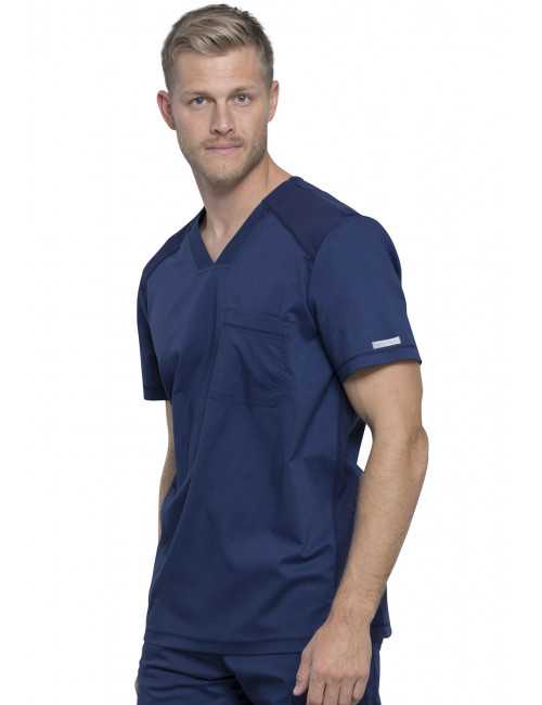 Blouse médicale Homme Col V, Cherokee, Collection "Revolution" (WWE603) bleu marine face