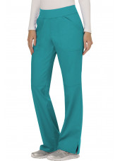 Pantalon médical Femme élastique, Cherokee, Collection "Revolution" (WWE110) teal blue face